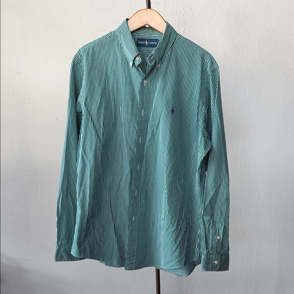 Ralph Lauren Striped Button Up Mens Large